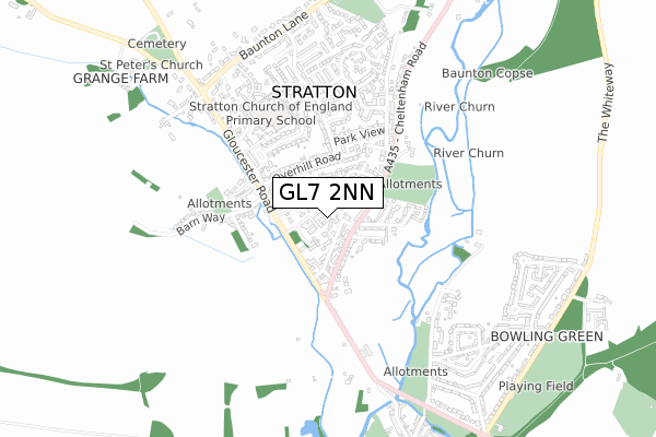 GL7 2NN map - small scale - OS Open Zoomstack (Ordnance Survey)