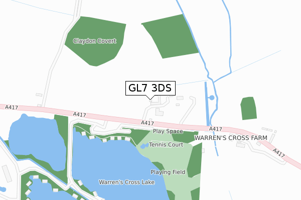 GL7 3DS map - large scale - OS Open Zoomstack (Ordnance Survey)