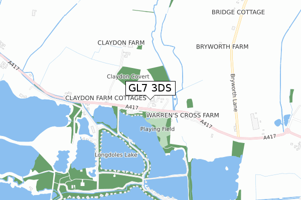 GL7 3DS map - small scale - OS Open Zoomstack (Ordnance Survey)