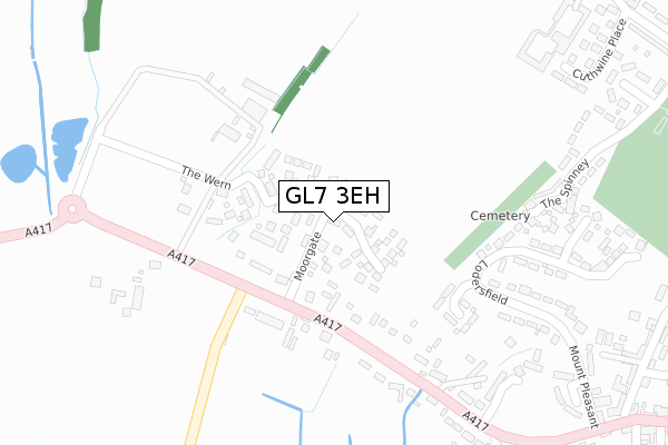 GL7 3EH map - large scale - OS Open Zoomstack (Ordnance Survey)