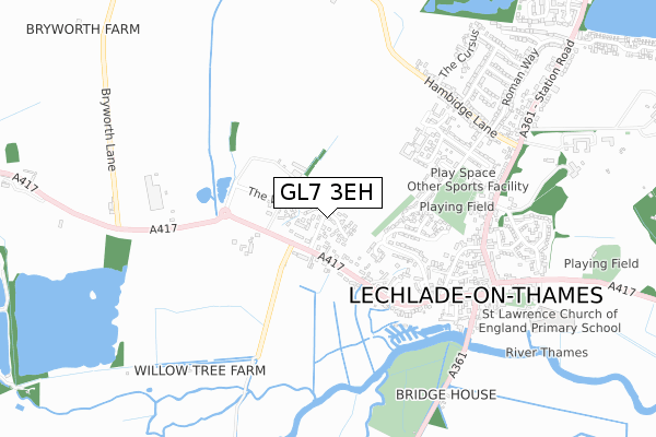 GL7 3EH map - small scale - OS Open Zoomstack (Ordnance Survey)