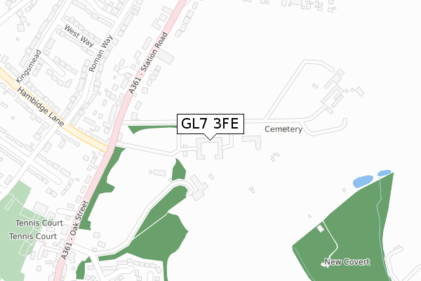 GL7 3FE map - large scale - OS Open Zoomstack (Ordnance Survey)