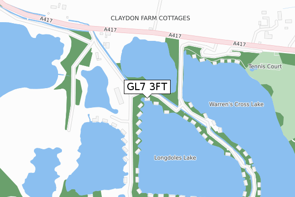 GL7 3FT map - large scale - OS Open Zoomstack (Ordnance Survey)