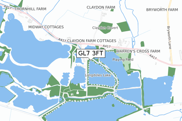 GL7 3FT map - small scale - OS Open Zoomstack (Ordnance Survey)