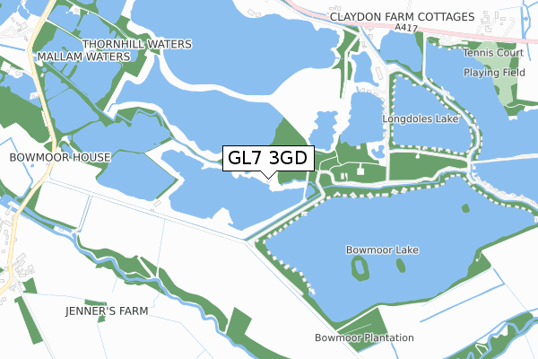 GL7 3GD map - small scale - OS Open Zoomstack (Ordnance Survey)