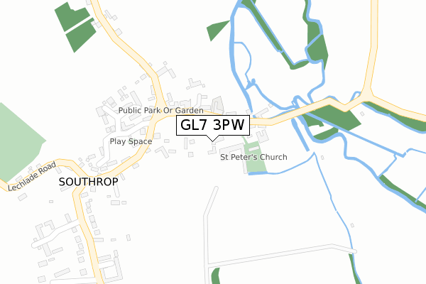 GL7 3PW map - large scale - OS Open Zoomstack (Ordnance Survey)