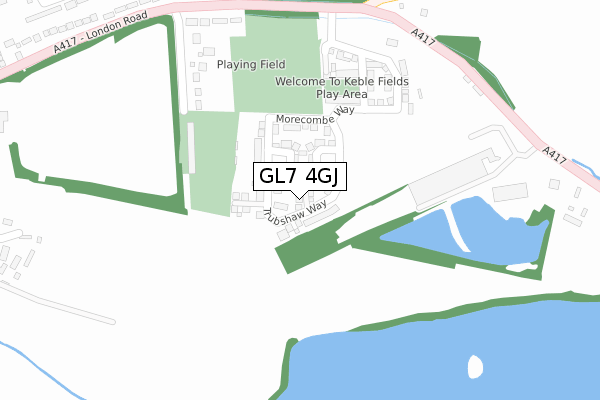 GL7 4GJ map - large scale - OS Open Zoomstack (Ordnance Survey)