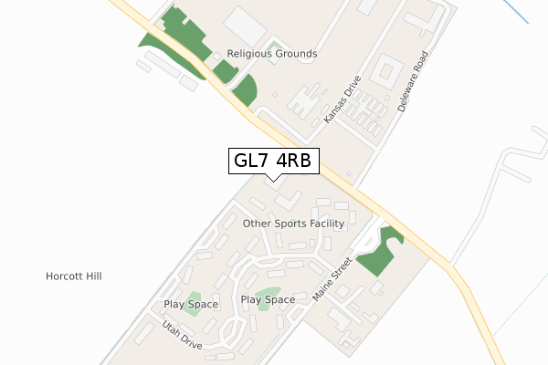 GL7 4RB map - large scale - OS Open Zoomstack (Ordnance Survey)