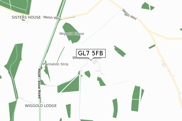 GL7 5FB map - small scale - OS Open Zoomstack (Ordnance Survey)