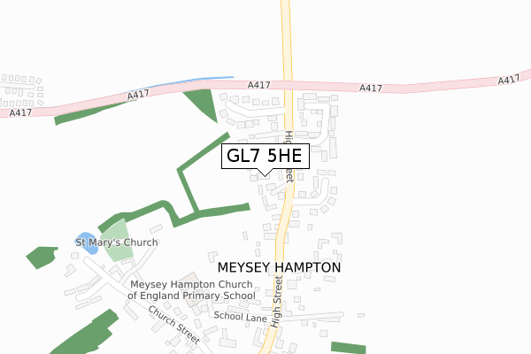 GL7 5HE map - large scale - OS Open Zoomstack (Ordnance Survey)