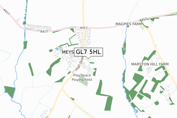 GL7 5HL map - small scale - OS Open Zoomstack (Ordnance Survey)