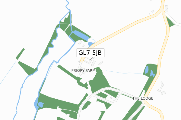 GL7 5JB map - large scale - OS Open Zoomstack (Ordnance Survey)