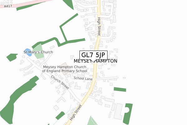 GL7 5JP map - large scale - OS Open Zoomstack (Ordnance Survey)