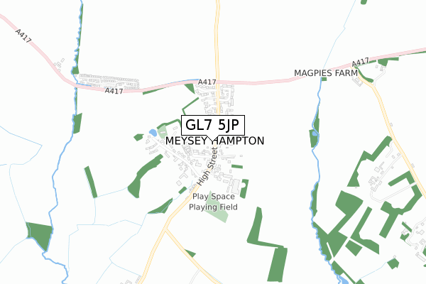 GL7 5JP map - small scale - OS Open Zoomstack (Ordnance Survey)