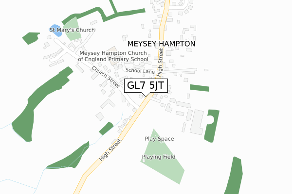 GL7 5JT map - large scale - OS Open Zoomstack (Ordnance Survey)