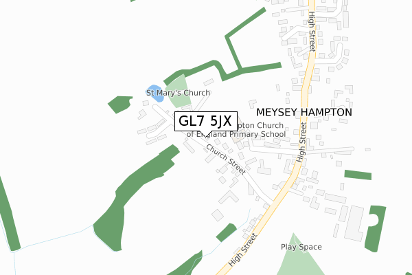 GL7 5JX map - large scale - OS Open Zoomstack (Ordnance Survey)