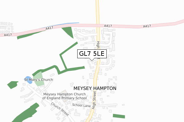 GL7 5LE map - large scale - OS Open Zoomstack (Ordnance Survey)