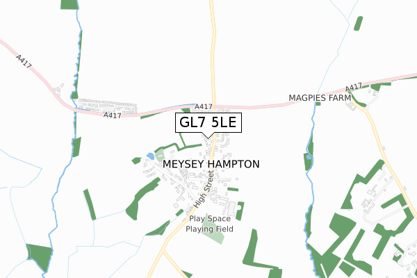 GL7 5LE map - small scale - OS Open Zoomstack (Ordnance Survey)