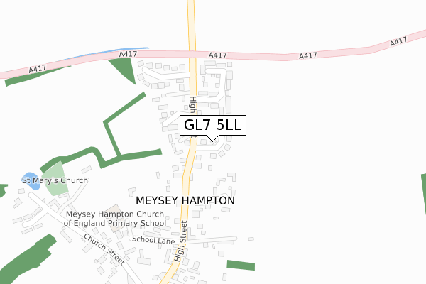 GL7 5LL map - large scale - OS Open Zoomstack (Ordnance Survey)