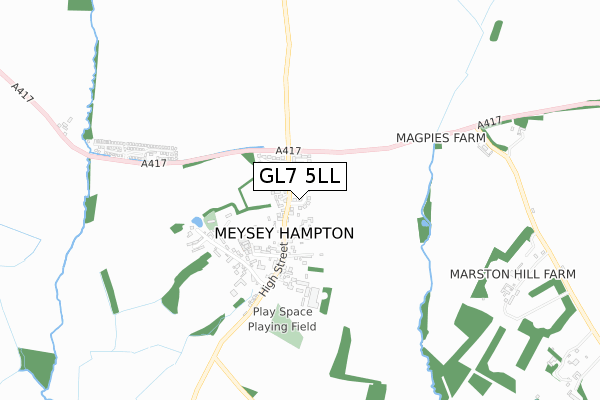 GL7 5LL map - small scale - OS Open Zoomstack (Ordnance Survey)