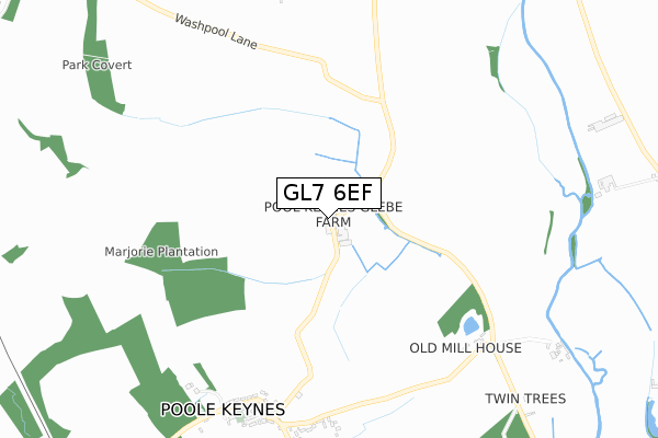 GL7 6EF map - small scale - OS Open Zoomstack (Ordnance Survey)