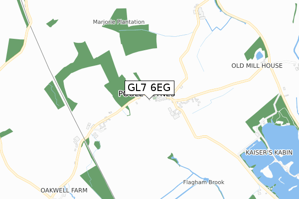 GL7 6EG map - small scale - OS Open Zoomstack (Ordnance Survey)