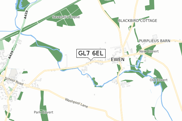 GL7 6EL map - small scale - OS Open Zoomstack (Ordnance Survey)