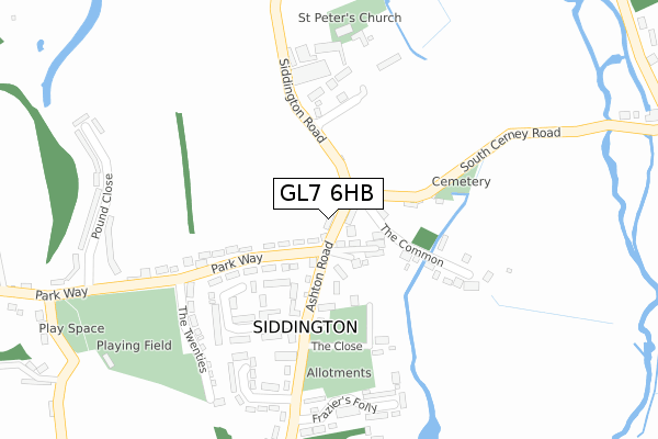 GL7 6HB map - large scale - OS Open Zoomstack (Ordnance Survey)