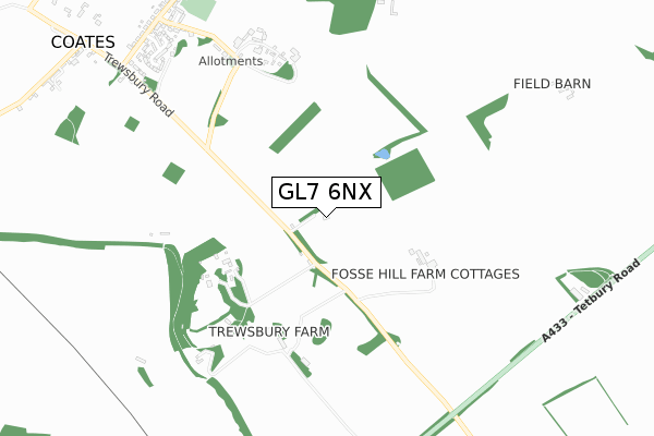 GL7 6NX map - small scale - OS Open Zoomstack (Ordnance Survey)