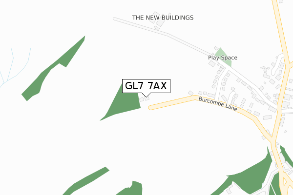 GL7 7AX map - large scale - OS Open Zoomstack (Ordnance Survey)