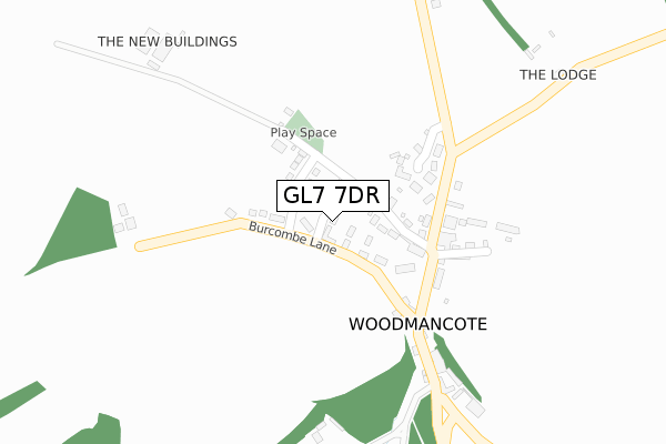 GL7 7DR map - large scale - OS Open Zoomstack (Ordnance Survey)