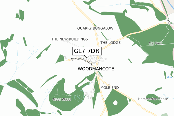 GL7 7DR map - small scale - OS Open Zoomstack (Ordnance Survey)