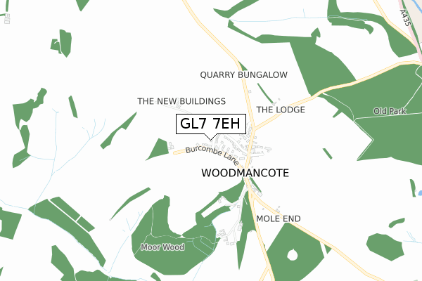 GL7 7EH map - small scale - OS Open Zoomstack (Ordnance Survey)