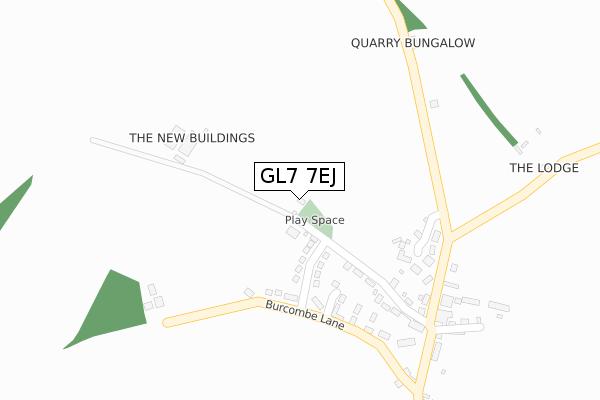 GL7 7EJ map - large scale - OS Open Zoomstack (Ordnance Survey)