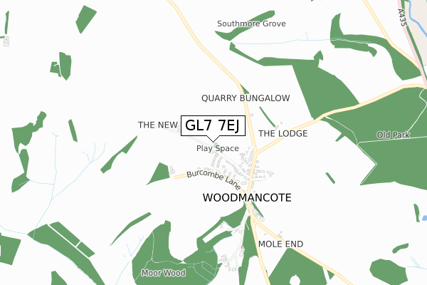 GL7 7EJ map - small scale - OS Open Zoomstack (Ordnance Survey)