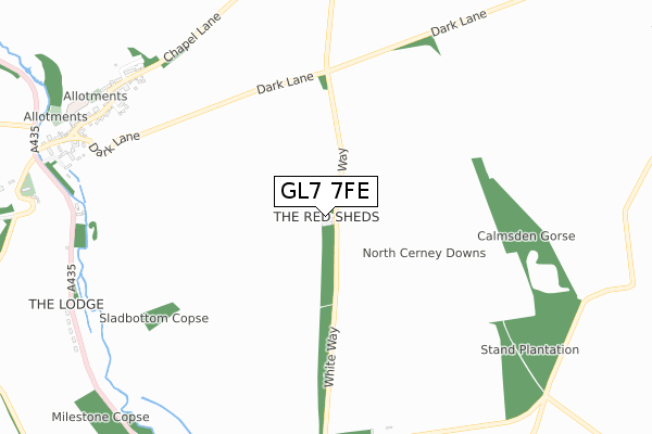 GL7 7FE map - small scale - OS Open Zoomstack (Ordnance Survey)