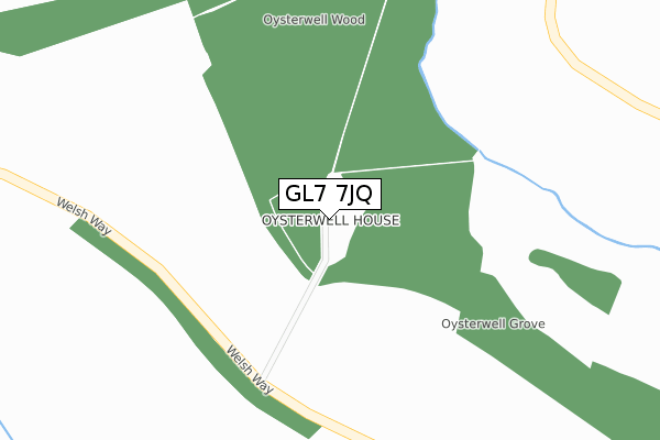 GL7 7JQ map - large scale - OS Open Zoomstack (Ordnance Survey)