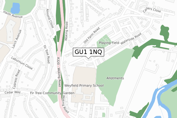 GU1 1NQ map - large scale - OS Open Zoomstack (Ordnance Survey)