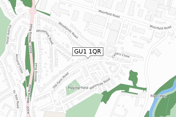 GU1 1QR map - large scale - OS Open Zoomstack (Ordnance Survey)