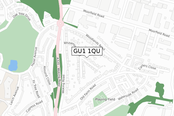 GU1 1QU map - large scale - OS Open Zoomstack (Ordnance Survey)