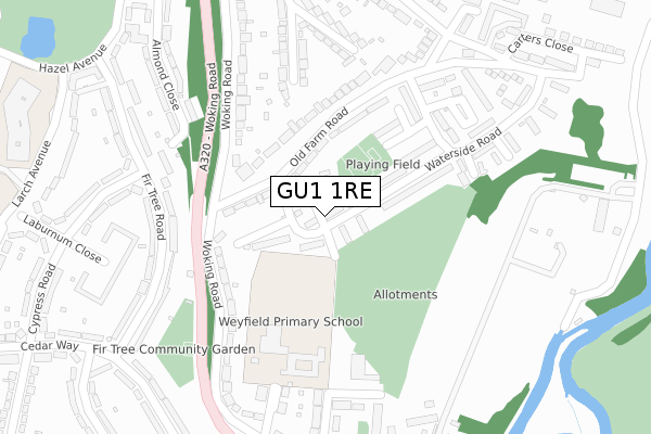 GU1 1RE map - large scale - OS Open Zoomstack (Ordnance Survey)