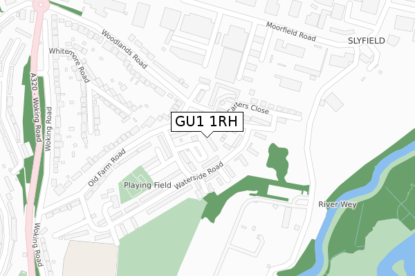 GU1 1RH map - large scale - OS Open Zoomstack (Ordnance Survey)