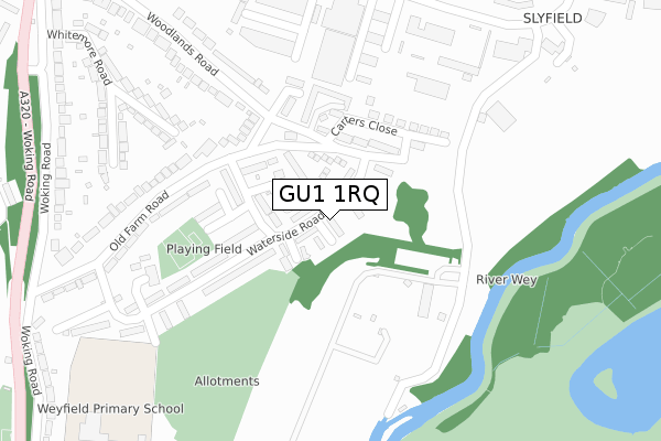 GU1 1RQ map - large scale - OS Open Zoomstack (Ordnance Survey)