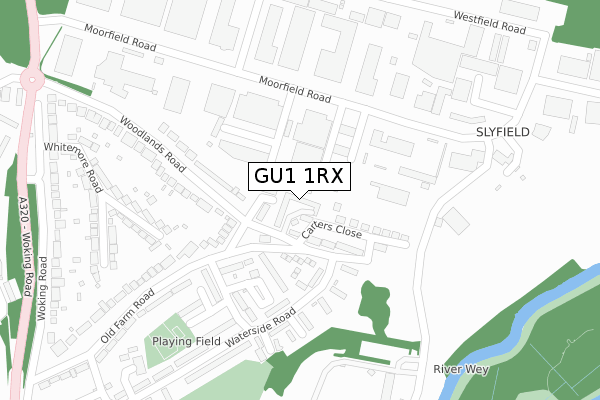 GU1 1RX map - large scale - OS Open Zoomstack (Ordnance Survey)