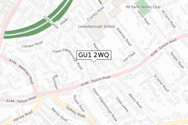 GU1 2WQ map - large scale - OS Open Zoomstack (Ordnance Survey)