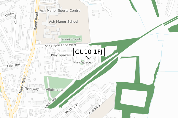 GU10 1FJ map - large scale - OS Open Zoomstack (Ordnance Survey)