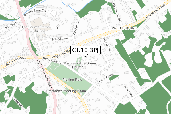 GU10 3PJ map - large scale - OS Open Zoomstack (Ordnance Survey)