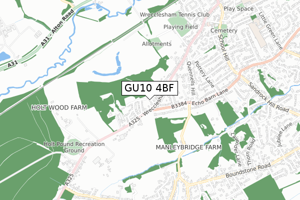 GU10 4BF map - small scale - OS Open Zoomstack (Ordnance Survey)