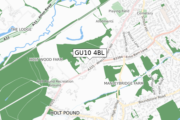 GU10 4BL map - small scale - OS Open Zoomstack (Ordnance Survey)