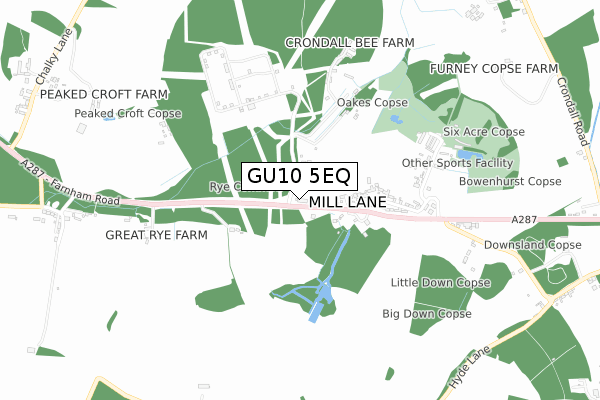 GU10 5EQ map - small scale - OS Open Zoomstack (Ordnance Survey)
